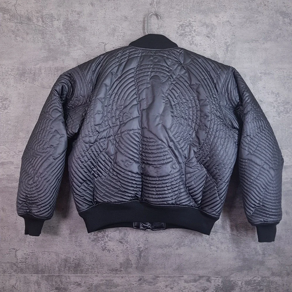 NIKE AIR JORDAN Full Zip Quilted Down Bomber Jacket Mens LARGE Black II5314-010